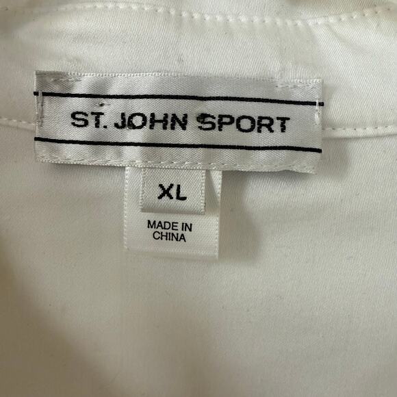 S. John’s Sport white Pintuck white Buttondown shirt size XL Fitted or size L - Picture 2 of 13